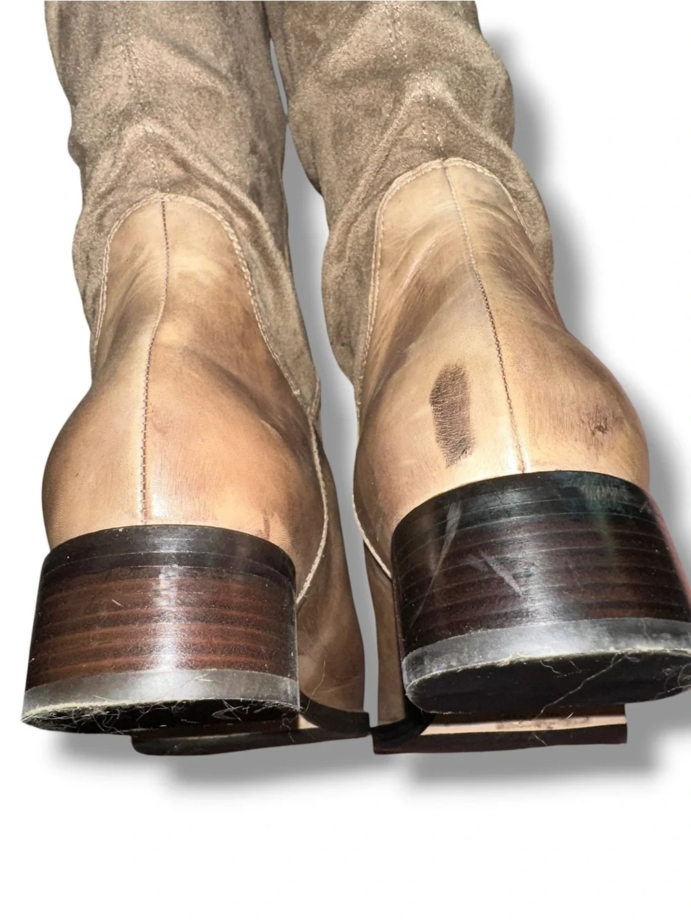 Cole Haan SZ 11 Women Air Whitley Knee-High Leather Suede Riding Boots Tan Beige